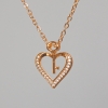 Collier «Cœur» Xuping avec pendentif en strass blancs, diamètre 15×17, 5 mm +-, longueur 41-46 cm +-, épaisseur 1 mm +-