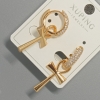 Boucles d'oreilles «Croix» Xuping avec strass blancs, diamètre 13×25 mm ±, longueur 34 mm ±, dorure 18K