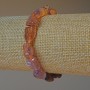 Bracelet Améthyste et Quartz fraise naturel, pierre naturelle facettée, diamètre 9×13 mm ±, longueur 18 cm ± (élastique)