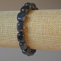 Bracelet en agate noire, forme barre, diamètre 9×12 mm ±, longueur 18 cm ± (élastique)