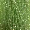 Perles vert salade en cristal tchèque, rondelles facettées, avec reflets pétrole, diamètre 6×5 mm ±, longueur 42 mm ± sur fil