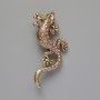 Broche Lézard strass roses effet caméléon métal doré 29x63 mm