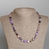 Collier en charoïte, pierre naturelle, perles galetées, diamètre 9×11 mm, longueur 49 cm ±