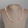 Collier en quartz rose, pierre naturelle