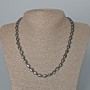 Collier en hématite rectangulaire, dimensions environ 7 × 8 × 5 mm, longueur 50 cm