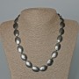 Collier en hématite, perles ovales 13×18 mm, longueur 47 cm ±