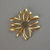 Broche-pendentif «Fleur» doré en métal 49×50 mm