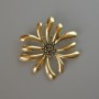 Broche-pendentif «Fleur» doré en métal 49×50 mm