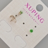 Clous d’oreilles Xuping avec cristal vert, diamètre 3,5 mm, rhodié