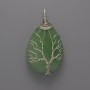 Pendentif néphrite dans un entourage argenté, diamètre 44×24×9 mm+