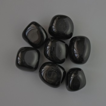 Agate noire galetée — souvenir décoratif, diamètre 22×20-22 mm (+-), conditionnement 100 g