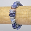 Bracelet en sodalite, pierre naturelle, perles galets, diamètre 13 × 6 mm, longueur 18 cm (+/-) (élastique)