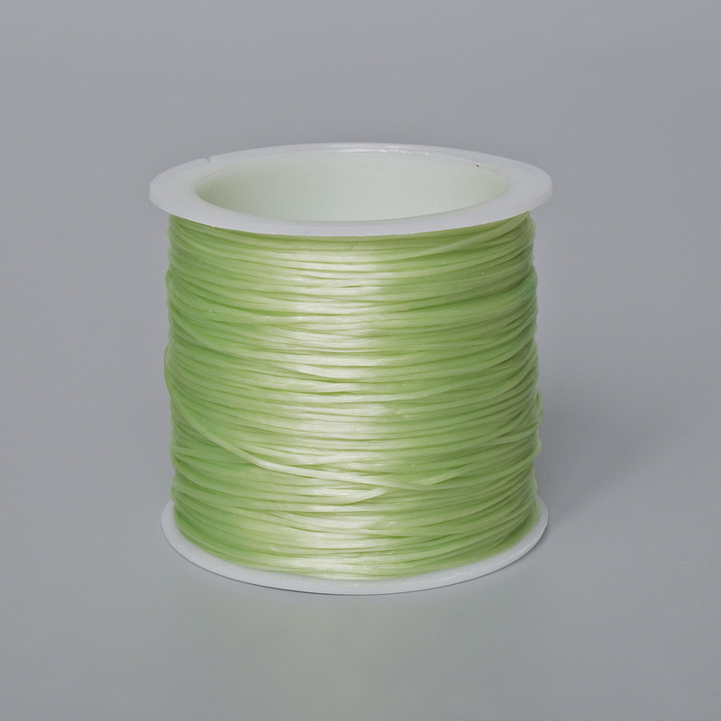 Élastique pour loisirs créatifs – bobine vert salade, longueur 30 m+