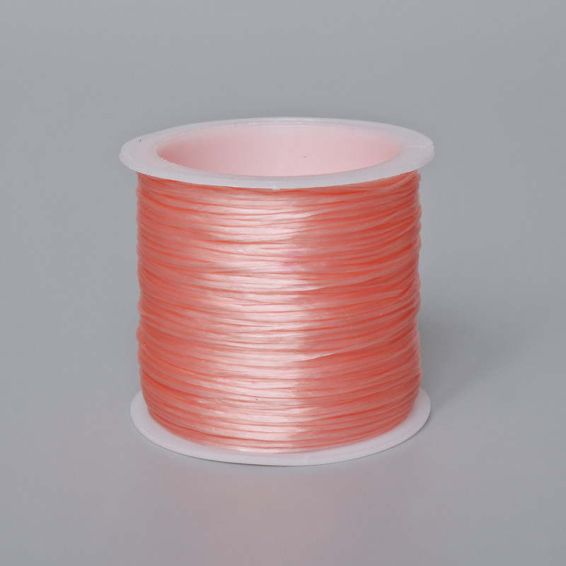 Élastique pour loisirs créatifs, bobine couleur pêche, longueur 30 m+