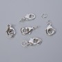 Fermoir mousqueton argenté, diamètre 10×5 mm, 1 pièce