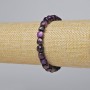 Bracelet œil-de-chat violet, cubes facettés, diamètre 7 mm ±, longueur 18 cm ± (élastique)
