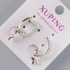 Boucles d'oreilles «Lune et Étoiles» Xuping avec strass blancs, diamètre 24 mm, 5 × 10 mm, plaqué rhodium