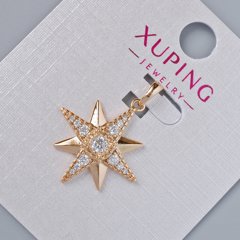 Pendentif « Étoile » Xuping dorure en or 18K avec strass blancs