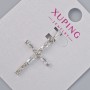 Pendentif Croix Xuping avec cristaux blancs, diamètre 24×16 mm ±, longueur 30 mm ± plaqué rhodium