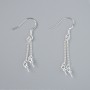 Crochets d'oreille couleur argent, longueur 40 mm, par paire