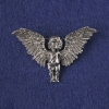 Broche-pendante Ange en métal argenté 33×51 mm+