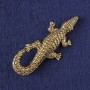 Broche-pendantif crocodile métal doré 73 × 33 mm+