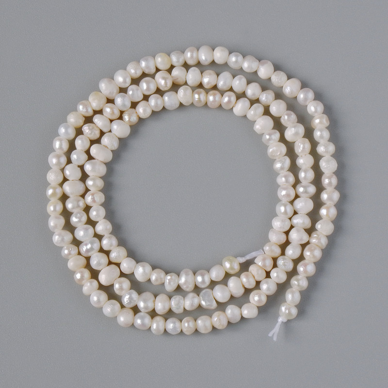 Perles d'eau douce sur fil, diamètre 3 × 2,5 mm, longueur 35 cm ±