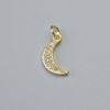 Pendentif «Lune» avec strass blancs, métal doré, diamètre environ 14,5 × 8 mm, longueur 17 mm ±