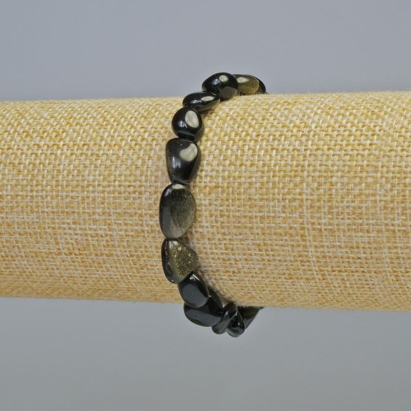 Bracelet en obsidienne solaire naturelle