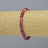 Bracelet Turmaline rubélite, pierre naturelle, perle lisse, diamètre environ 6 mm, élastique, longueur 18 cm+