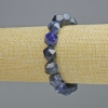 Bracelet en sodalite, pierre naturelle à facettes, diamètre environ 10,5×12 mm ± (élastique), longueur environ 18 cm