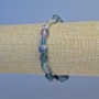 Bracelet en fluorite galetée, diamètre 9 mm ±, longueur 18 cm ±, élastique