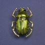 Broche Scarabée vert émail doré 24×33 mm+