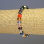 Bracelet en verre tchèque multicolore, diamètre 8×6 mm ±, longueur 18 cm ±, élastique