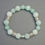 Bracelet en amazonite avec inserts, diamètre 10 et 8 mm, longueur 18 cm, élastique
