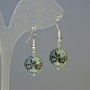 Boucles d'oreilles en hématite « Arbre caméléon », diamètre 12,5 × 4,5 mm ±, longueur 3,2 cm