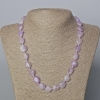 Collier en kunzite, pierre naturelle facettée, diamètre 13 × 10 mm ±, longueur 50 cm ±