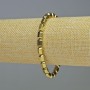 Bracelet en hématite hexagonal doré, diamètre 5 × 8 mm, longueur 18 cm, élastique