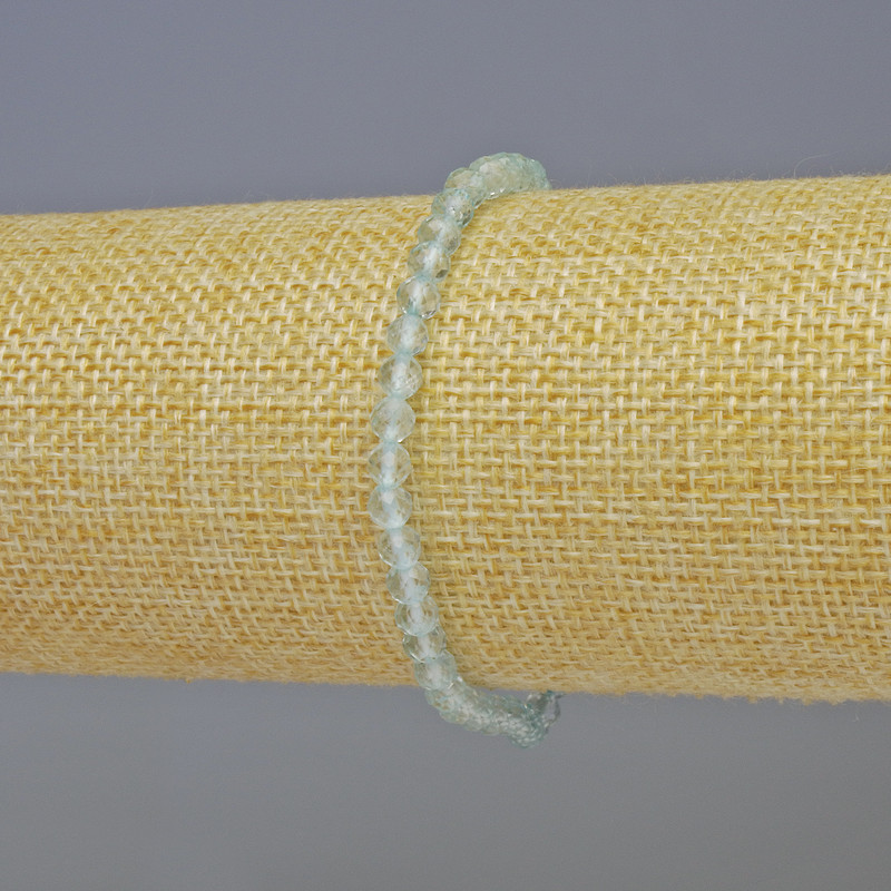 Bracelet élastique en topaze naturelle, bille facettée de 4 mm, longueur 18 cm ±