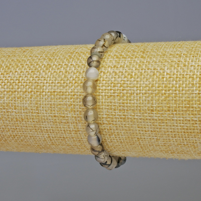 Bracelet en agate Veine du Dragon 6 mm