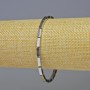 Bracelet en hématite rectangulaire, couleur argent, dimensions 9×3 mm ±, longueur 18 cm ±, élastique