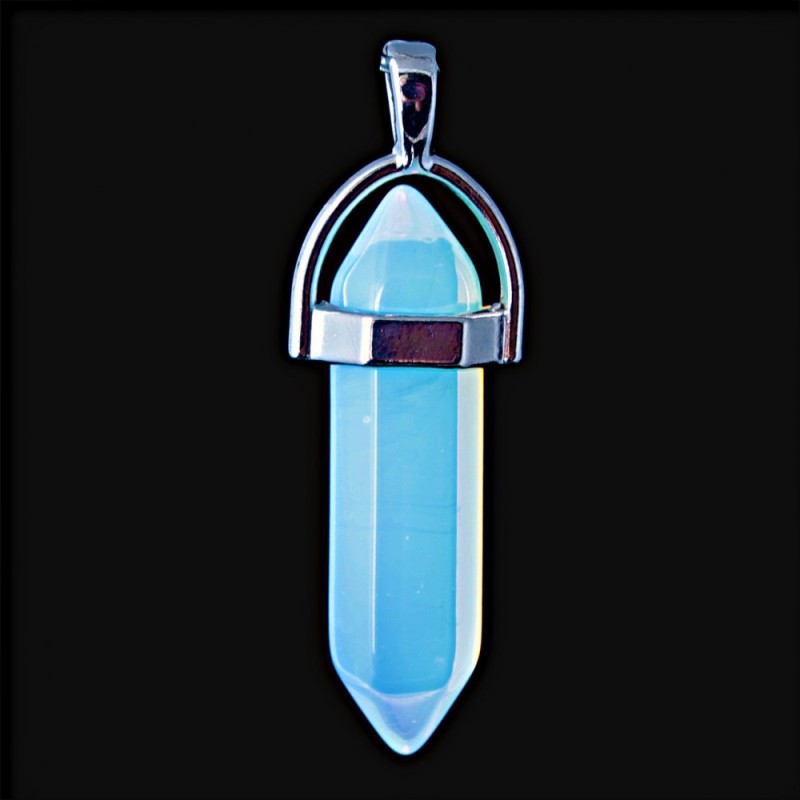 Pendentif en pierre de lune hexagonal, 4 cm