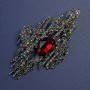 Broche-pendante Accent avec cristal rouge et strass 82 × 44 mm +