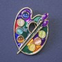 Broche Palette émaillée en métal doré 38 × 29 mm+