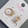 Boucles d'oreilles Xuping «Feuilles» 14×11 mm plaqué or 18K