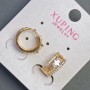 Boucles d'oreilles Xuping 13×7 mm, doré 18K et strass blancs