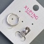 Boucles d'oreilles Xuping, longueur 12 mm, épaisseur 6 mm, rhodié