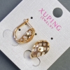 Boucles d'oreilles Xuping, longueur 14 mm, épaisseur 10 mm, dorure 18K