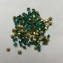 Strass verts, diamètre 2 mm (±), emballage 3 g (±)