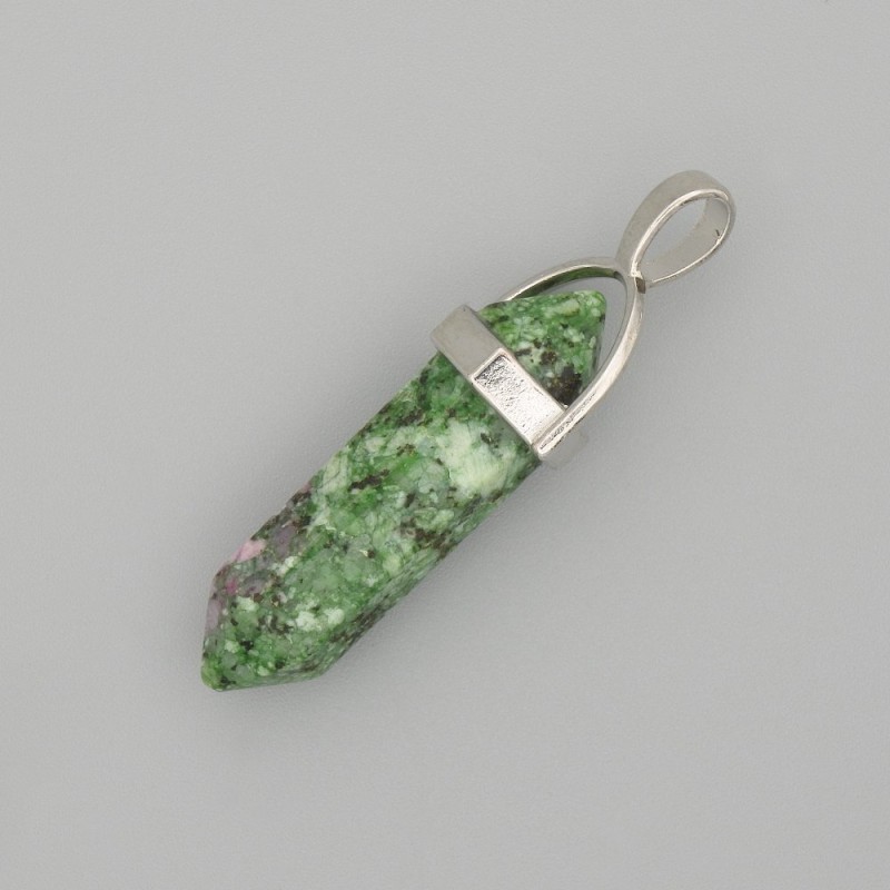 Pendentif zoïsite hexagonal 40 mm+
